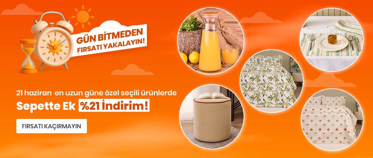 21 Haziran En Uzun Güne Özel Seçili Ürünlerde Sepette Ek %21 İndirim!