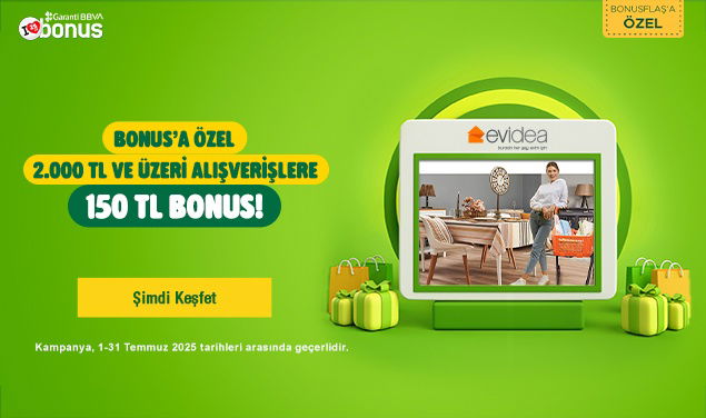 Bonus'a Özel 2000 TL ve Üzeri Alışverişe 150 TL Bonus!