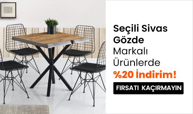 Seçili Sivas Gözde Markalı Ürünlerde %20 İndirim