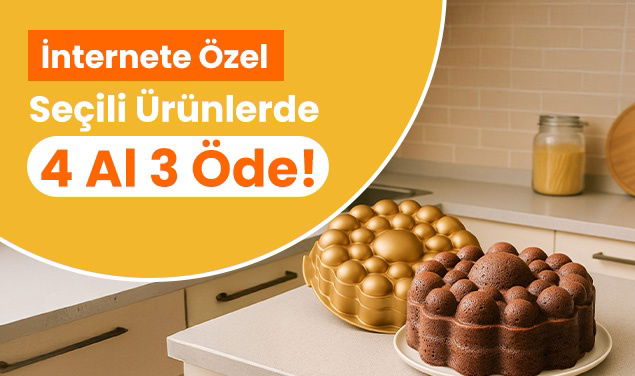 İnternete Özel Seçili Ürünlerde 4 Al 3 Öde