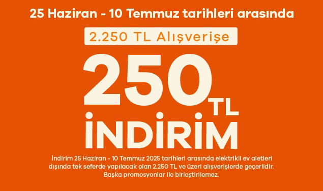 2.250 TL Alışverişe 250 TL İndirim