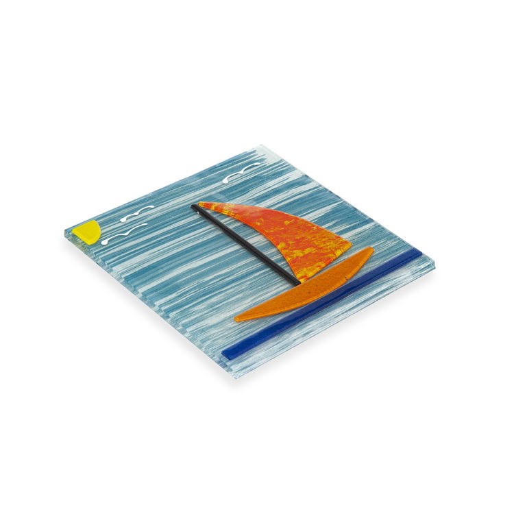  Frater Home Deniz Cam Gider Süsü - Asorti - 15x15 cm