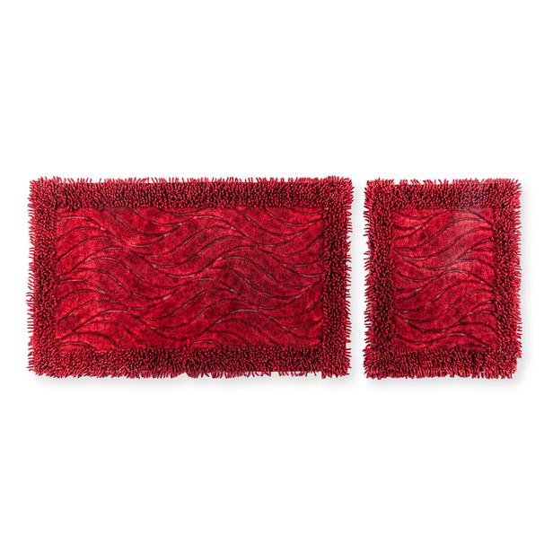  Giz Home Stone Wash 2'li Klozet Takımı 60x100+50x60 cm - Kırmızı