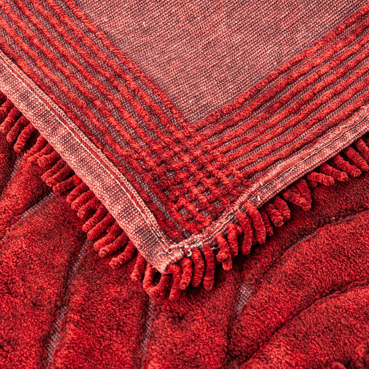  Giz Home Stone Wash 2'li Klozet Takımı 60x100+50x60 cm - Kırmızı