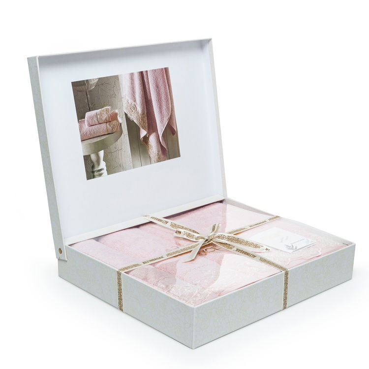  Altınbaşak Margarete Exclusive Bambu 3'lü Havlu Seti - Pembe