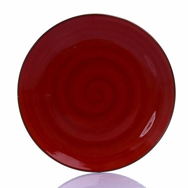  Tulu Porselen Pasta Tabağı - Trend Kırmızı / 19 cm