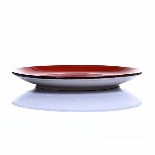  Tulu Porselen Pasta Tabağı - Trend Kırmızı / 19 cm