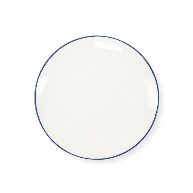  Tulu Porselen Servis Tabağı - Beyaz / Mavi- 24 cm