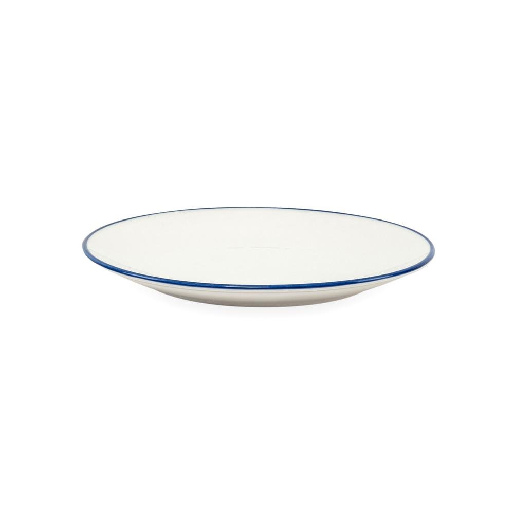  Tulu Porselen Servis Tabağı - Beyaz / Mavi- 24 cm