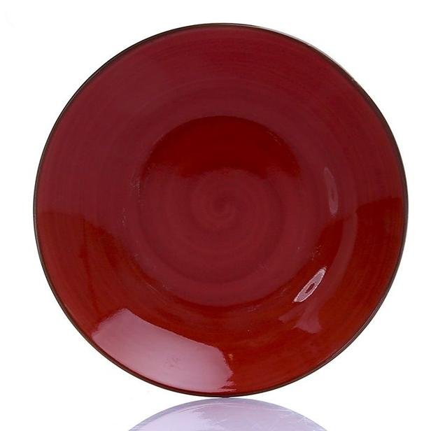  Tulu Porselen Çukur Tabak - Trend Kırmızı / 19 cm