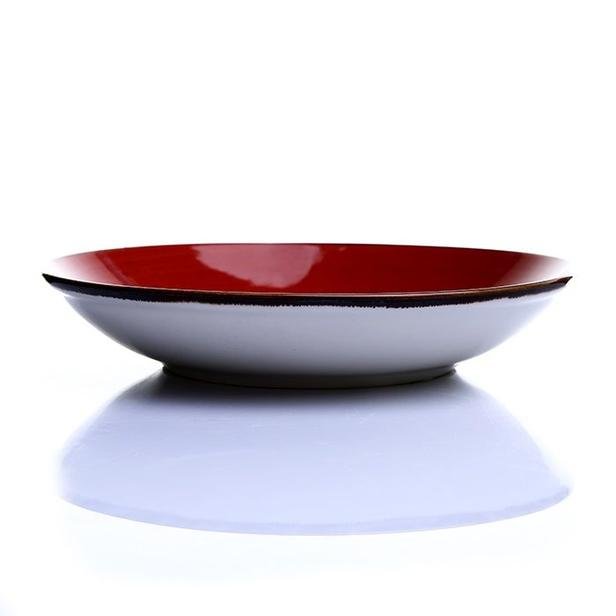  Tulu Porselen Çukur Tabak - Trend Kırmızı / 19 cm