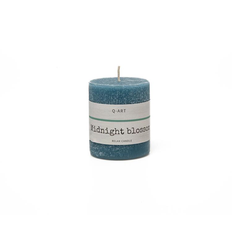  Q-Art Midnight Silindir Blok Mum-7x8 cm