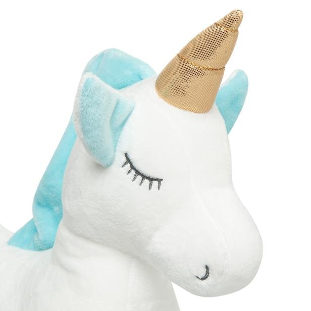  Selay Toys Unicorn Figürlü Yastık (Mavi / Beyaz) - 35 cm
