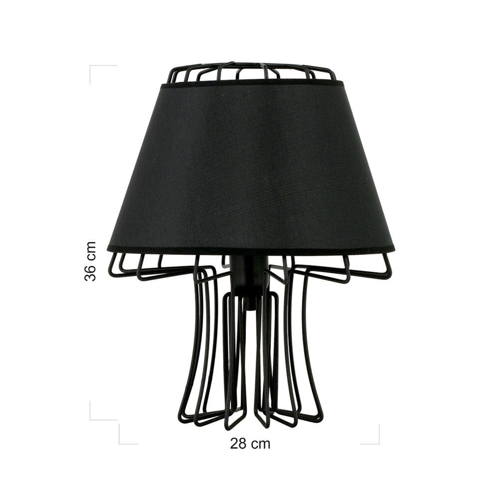  Nisa Luce Design Abajur - Siyah Metal Ayak/Siyah Kumaş Şapka