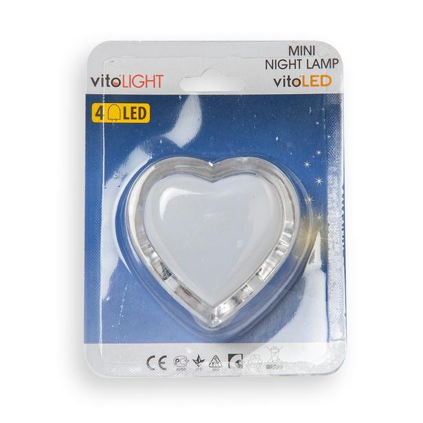  Vito Heart Led Gece Lambası Pnk 220V Eu.Plug