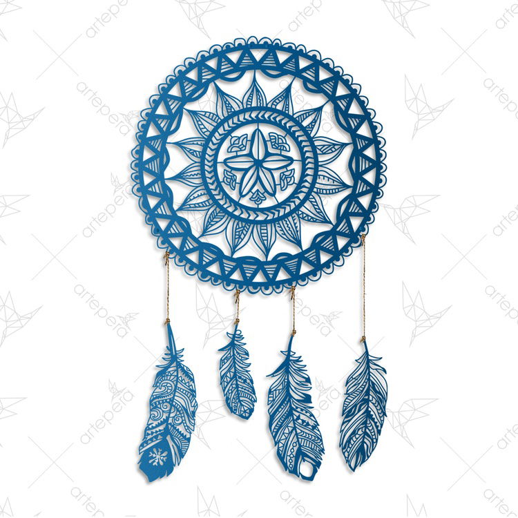  Artepera APT121 Dreamcatcher Metal Tablo ( İstanbul Mavisi ) - 49x49 cm