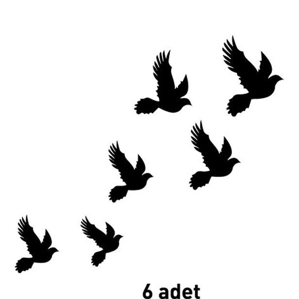  Artikel DP-762 6'lı Kuşlar Duvar Sticker