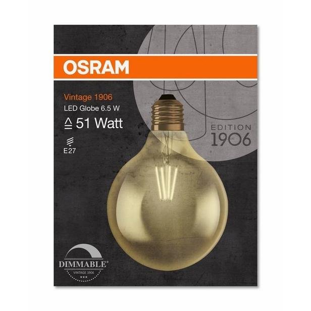  Osram Led Rustık Globe 7.5W Dım E27 Sarı Işık Ampul