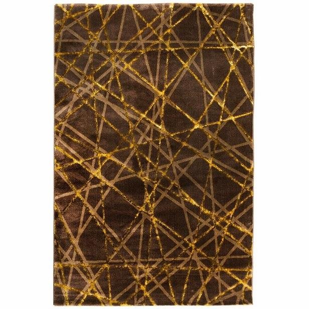  Payidar Gold G3167M Modern Halı (Işın Desen - Kahverengi / Gold) - 80x150 cm