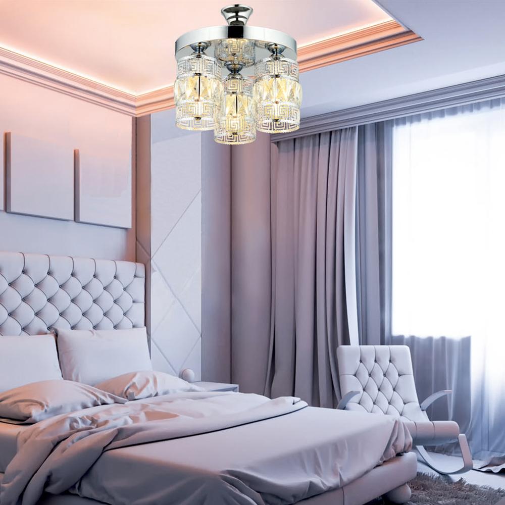  Nisa Luce Daisy 3'lü Tepsi Avize - Krom