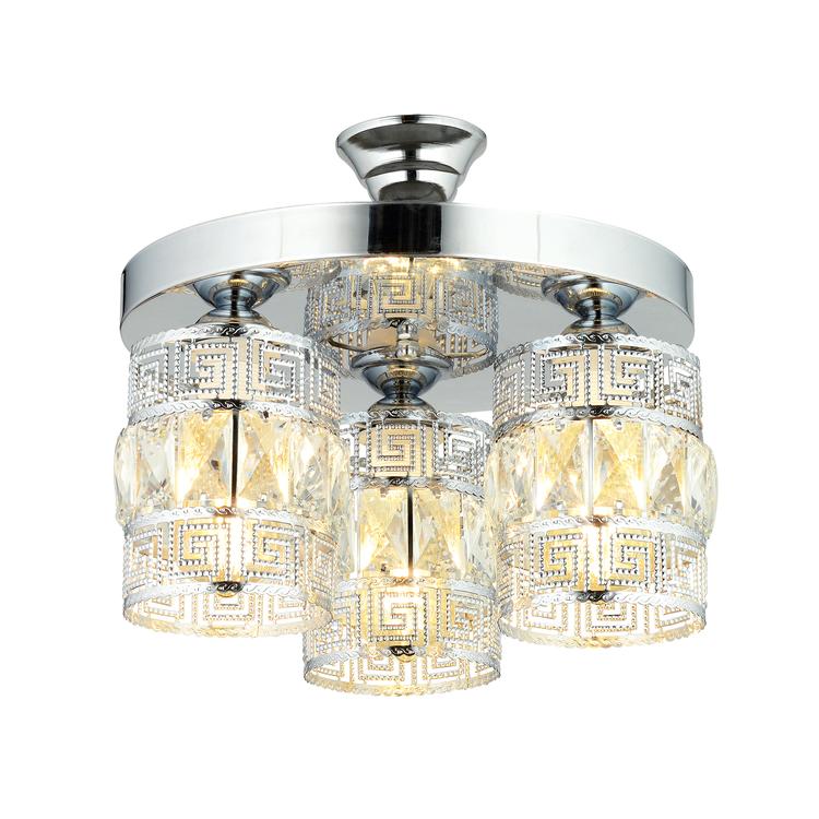 Nisa Luce Daisy 3'lü Tepsi Avize - Krom