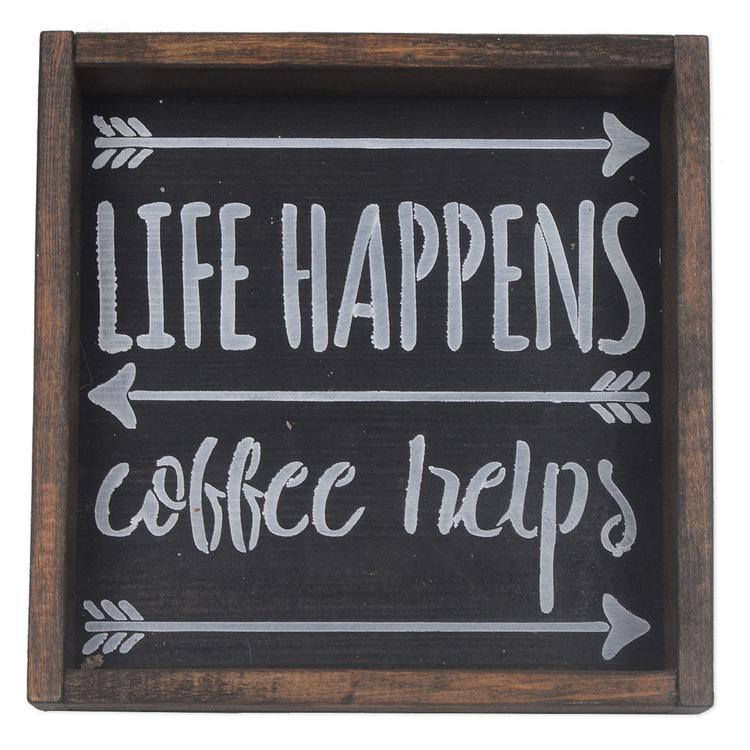  Utyawood Life Happens Ahşap Pano