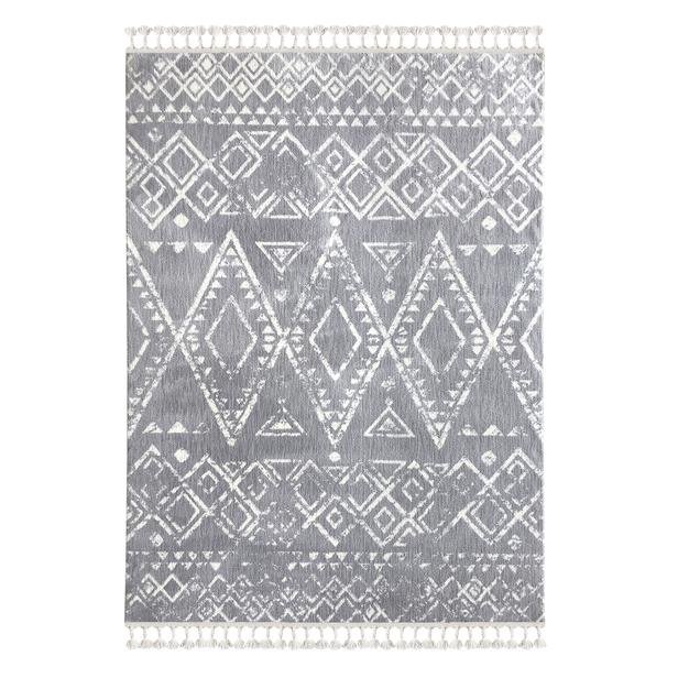  Payidar Moroccan Shaggy Halı - Gri / Beyaz - 160x230 cm