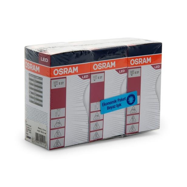  Osram A60 10W Led Value 165K 1060Lm E27 3'lü Ampul - Beyaz Işık