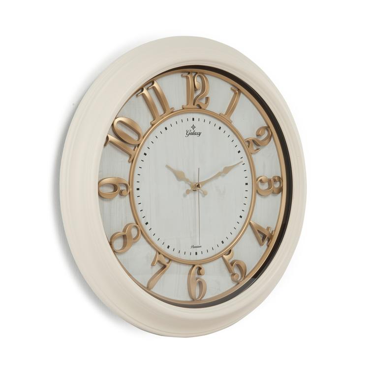  Galaxy Kabartma Rakam Duvar Saati - Beyaz - 46 cm