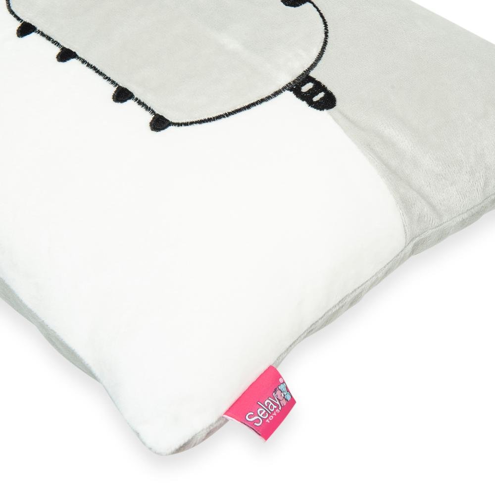  Selay Toys Cute Figürlü Yastık (Gri / Beyaz) - 35 cm