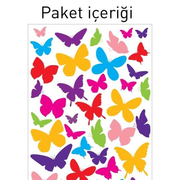  Artikel DP-1500 Kelebekler-1 Çocuk Duvar Sticker - 48x68 cm