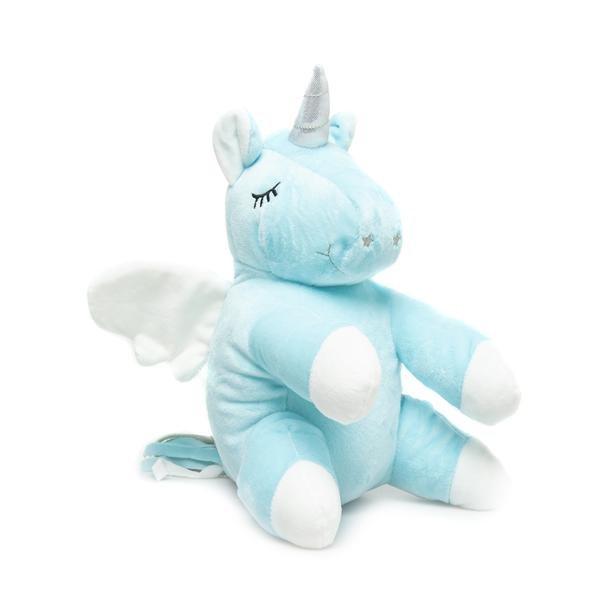  Selay Toys Kanatlı Unicorn Figürlü Yastık (Beyaz / Mavi) - 30 cm