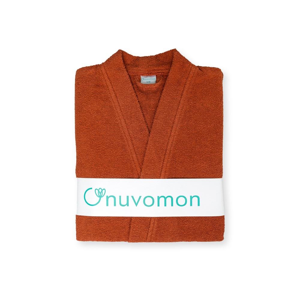  Nuvomon Plain Kadın Kimono Bornoz - Kiremit - L/XL