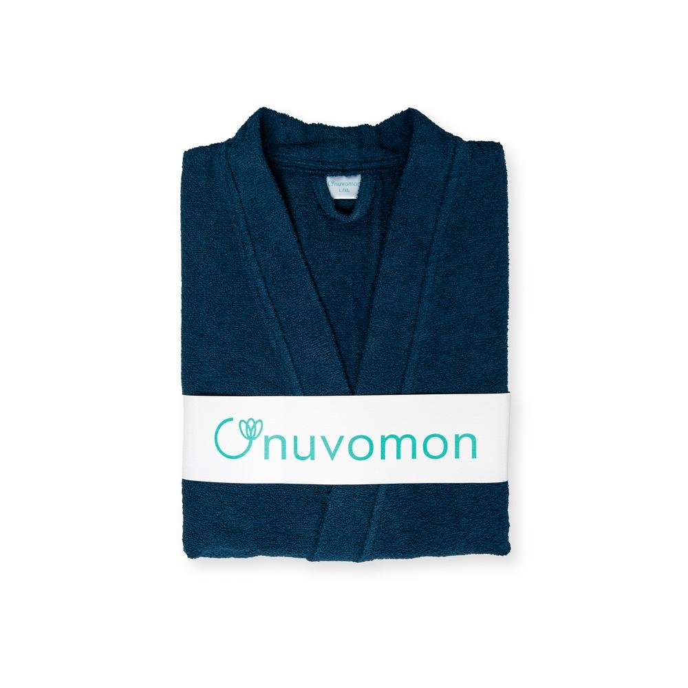  Nuvomon Plain Erkek Kimono Bornoz - Petrol Mavisi - S/M