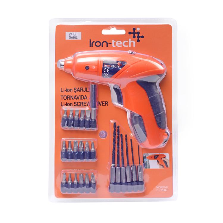  Iron-Tech Şarjlı Vidalama ve Aksesuar Seti