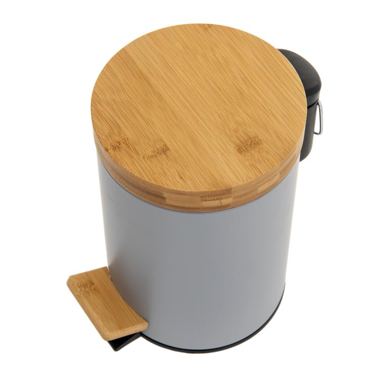  Tohana Bambu Kapaklı Çöp Kovası - 3 Lt. Gri