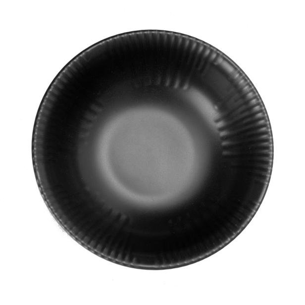  Tulu Porselen Çorba Kasesi - Mat Siyah - 14 cm