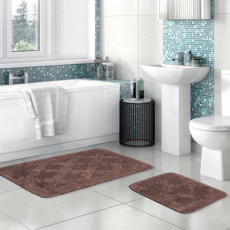  Alanur Home Labirent 2'li Tafting Klozet Takımı - Bordo