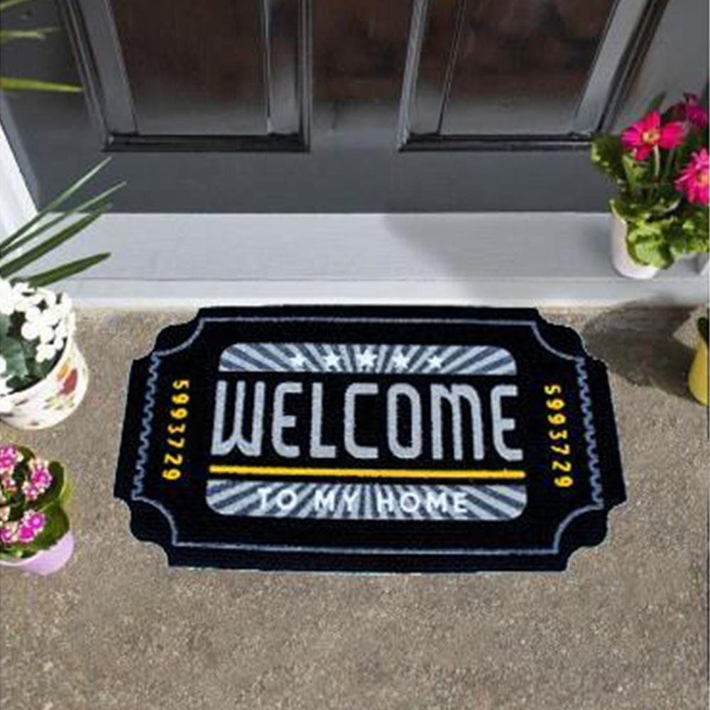  Giz Home İtalyan Kokardo Kapı Önü Paspası Welcome Home - 40X70 cm