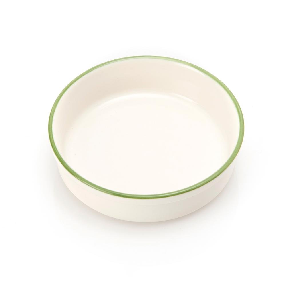  Tulu Porselen TL13FK Fırın Kabı - Beyaz / Yeşil - 13 cm