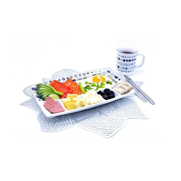  Cosiness 6 Bölmeli Desenli Kahvaltı Tabağı - 31 cm
