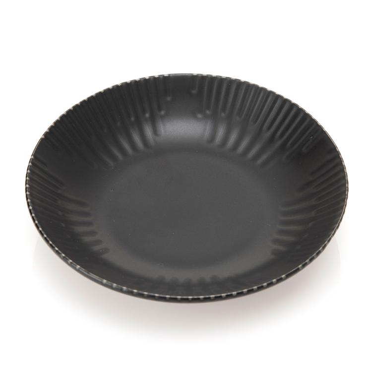  Tulu Porselen Çukur Tabak - Mat Siyah - 19 cm