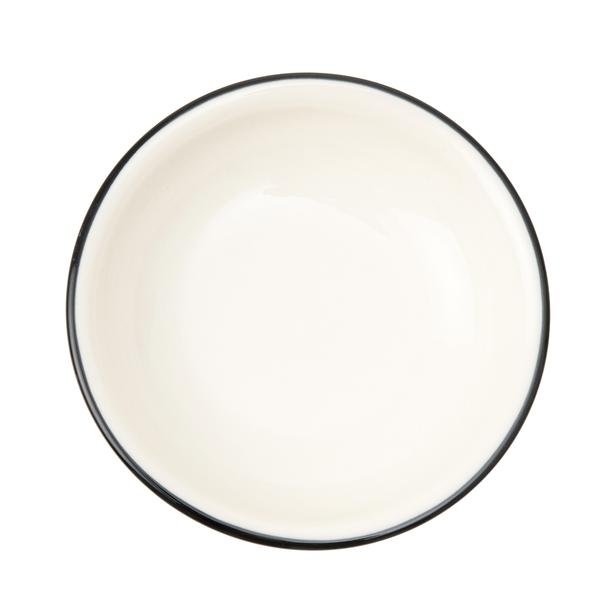  Tulu Porselen Defne Kase - Beyaz / Siyah - 11 cm