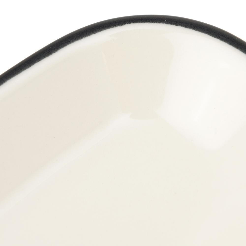  Tulu Porselen Klasik Kayık Tabak - Siyah/15 cm