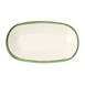  Tulu Porselen Klasik Kayık Tabak - Beyaz / Yeşil - 15 cm