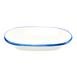  Tulu Porselen Klasik Kayık Tabak - Beyaz / Mavi - 12 cm