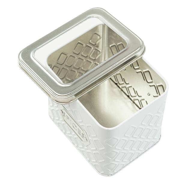  Sembol Metal Kavanoz - Beyaz/Gümüş - 500 ml