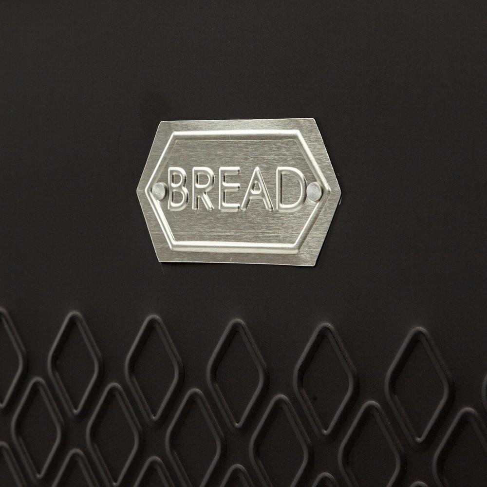  Sembol Metal Ekmek Kutusu - Siyah/Gümüş