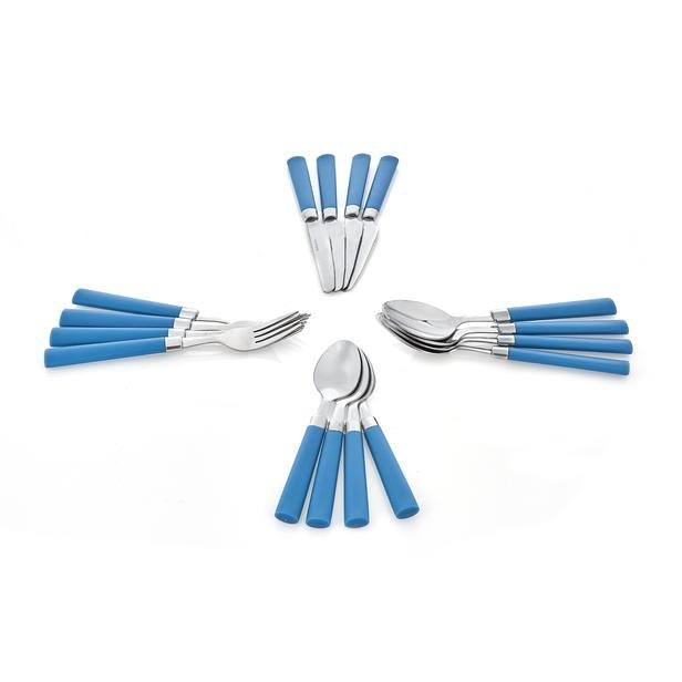  Excellent Houseware 16 Parça Çatal Kaşık Bıçak Seti - Mavi