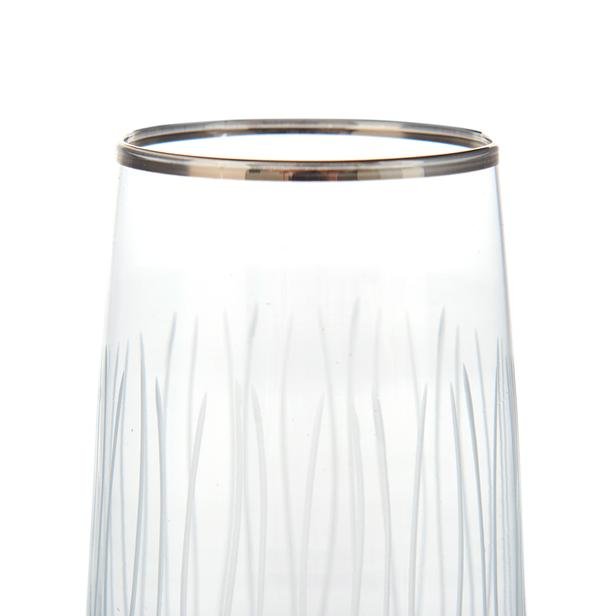  Öcl Kristal 6'lı Bardak - Şeffaf / Silver - 470 ml